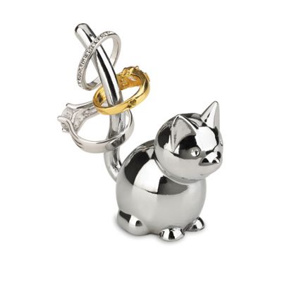 Silver Cat ring holder